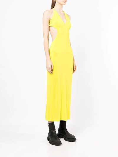 Shop Dion Lee Rope Cut-out Midi Dress In Yellow
