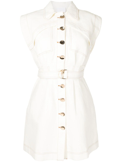 Shop Acler Westcroft Button-up Shirt Dress In White