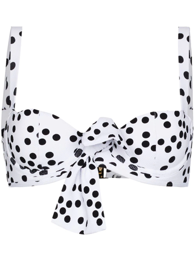 Shop Alexandra Miro Clara Polka Dot Bikini Set In White