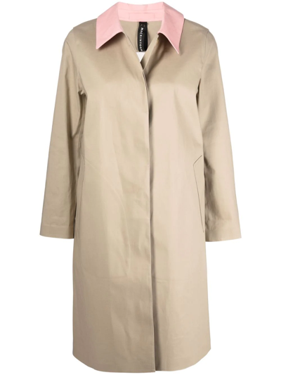 Shop Mackintosh Banton Single-breasted Button-front Coat In Neutrals