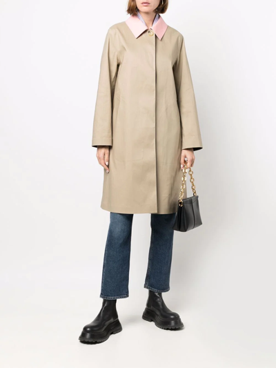 Shop Mackintosh Banton Single-breasted Button-front Coat In Neutrals