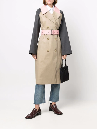 Shop Mackintosh Ava Double-breasted Trench Coat In Neutrals