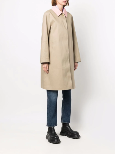 Shop Mackintosh Banton Single-breasted Button-front Coat In Neutrals