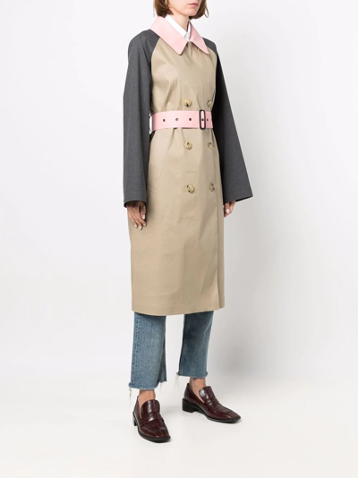 Shop Mackintosh Ava Double-breasted Trench Coat In Neutrals