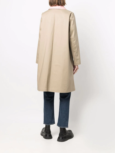 Shop Mackintosh Banton Single-breasted Button-front Coat In Neutrals