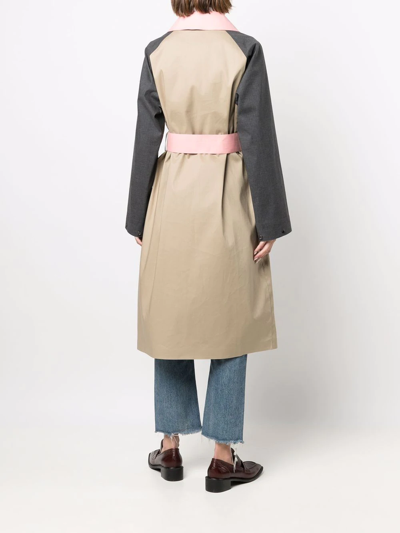 Shop Mackintosh Ava Double-breasted Trench Coat In Neutrals