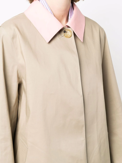 Shop Mackintosh Banton Single-breasted Button-front Coat In Neutrals