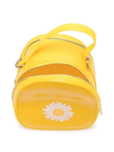 Shop Monnalisa Daisy-print High-shine Shoulder Bag In Yellow