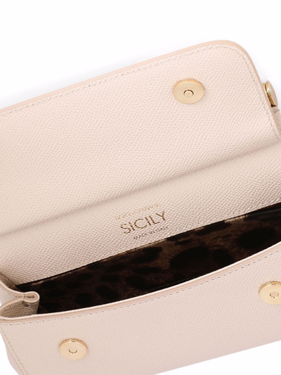 Dolce & Gabbana Mini Sicily Dauphine Leather Top Handle In Pink
