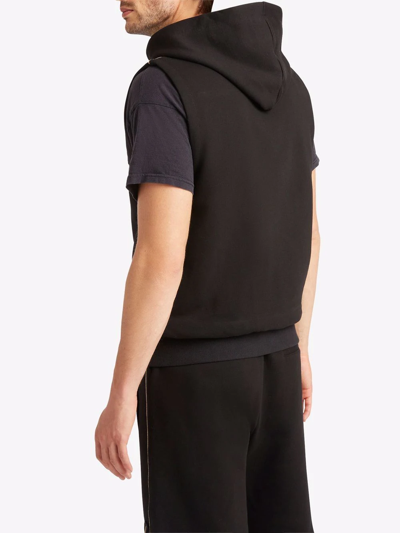 Shop Giuseppe Zanotti Sleeveless Zip-front Hoodie In Black