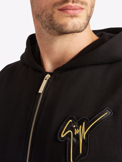 Giuseppe Zanotti Sleeveless Zip-front Hoodie In Black