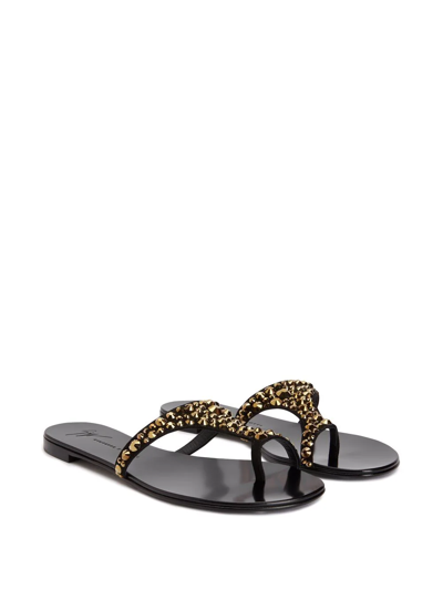 Giuseppe Zanotti Nebula Crystal Sandals In Black