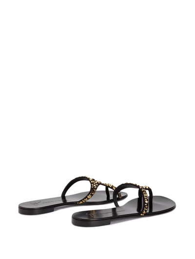 Shop Giuseppe Zanotti Nebula Crystal Sandals In Black