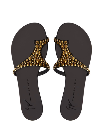 Giuseppe Zanotti Nebula Crystal Sandals In Black