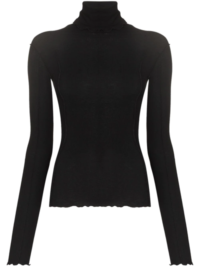 Shop Baserange Omato Organic Cotton Top In Black