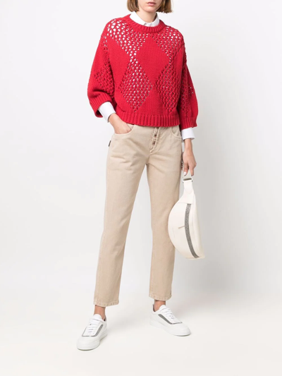 Brunello Cucinelli Cropped Chino Trousers In Neutrals