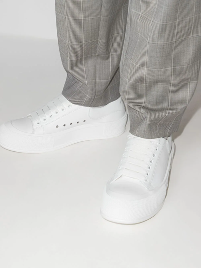 Shop Alexander Mcqueen Plimsoll Low-top Sneakers In White