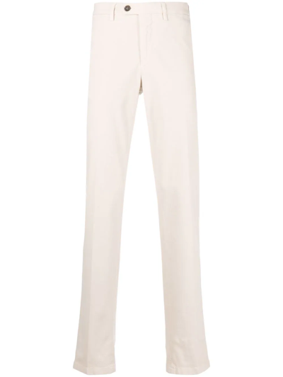 Shop Canali Mid-rise Straight-leg Trousers In Neutrals