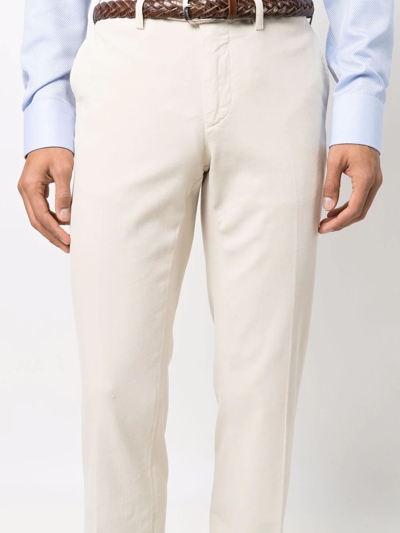 Shop Canali Mid-rise Straight-leg Trousers In Neutrals