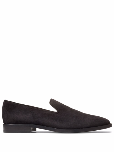 Shop Jimmy Choo Saul Leather Loafers In Black