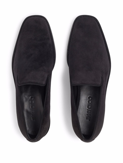 Shop Jimmy Choo Saul Leather Loafers In Black