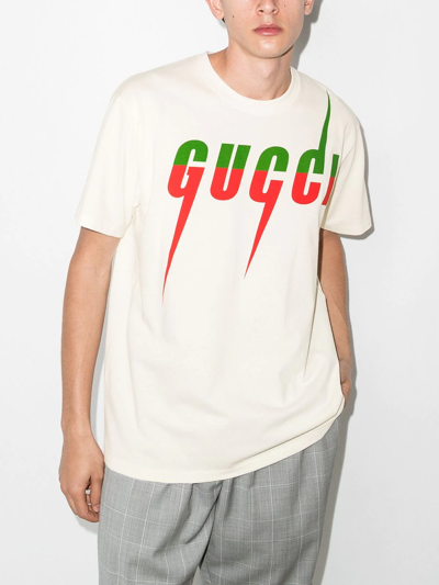 Shop Gucci Blade Cotton T-shirt In White