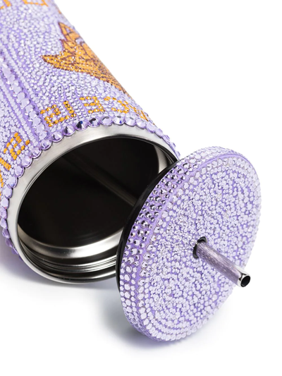 Shop Versace Medusa Crystal-embellished Travel Cup In Purple