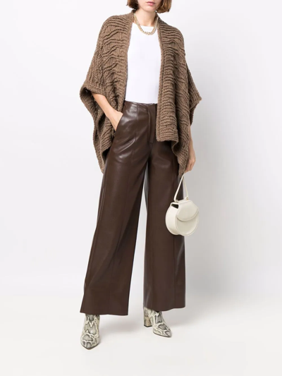 Shop Iris Von Arnim Open-front Asymmetric Cardigan In Brown