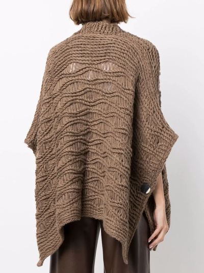 Iris Von Arnim Open-front Asymmetric Cardigan In Brown