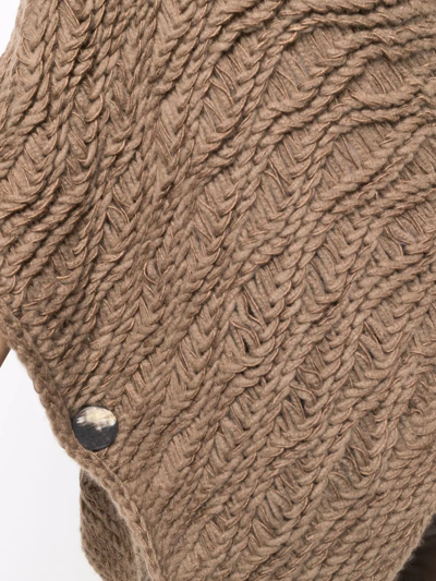 Iris Von Arnim Open-front Asymmetric Cardigan In Brown
