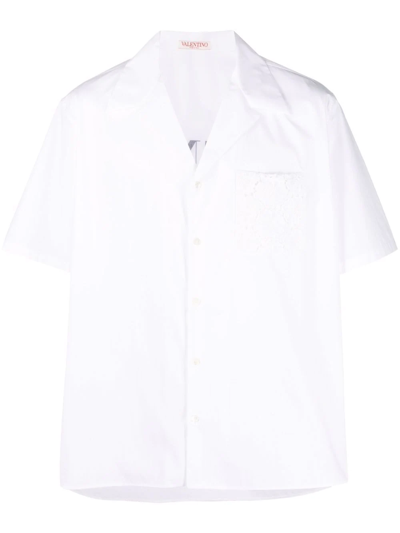 Shop Valentino Logo-print Cotton Shirt In White