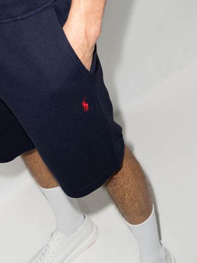 Shop Polo Ralph Lauren Polo Pony-embroidered Shorts In Blue