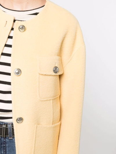 Giface Mid-length Wool Jacket In Yellow