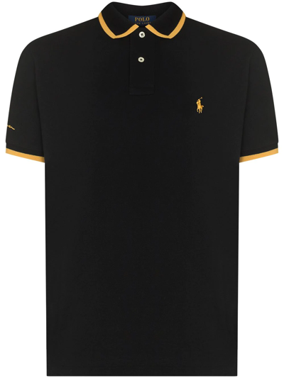 Shop Polo Ralph Lauren Logo-embroidered Polo Shirt In Black