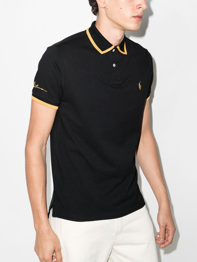 Shop Polo Ralph Lauren Logo-embroidered Polo Shirt In Black