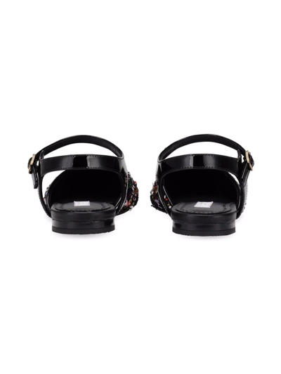 Dolce & Gabbana Sequin-embellished Logo Ballerinas In Black