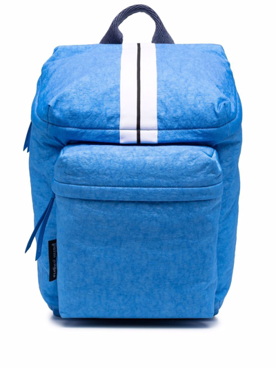 Shop Palm Angels Track-stripe Backpack In Blue