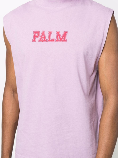 Shop Palm Angels Logo-print Tank Top In Purple