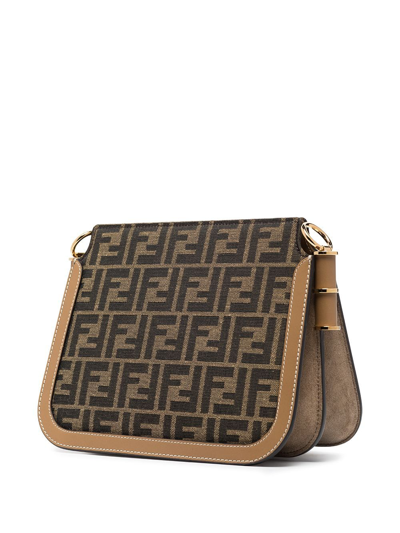 Shop Fendi Touch Ff-print Shoulder Bag In Brown