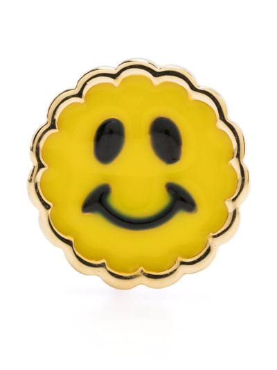 Shop Maria Black Happy Resin Coin In Gold