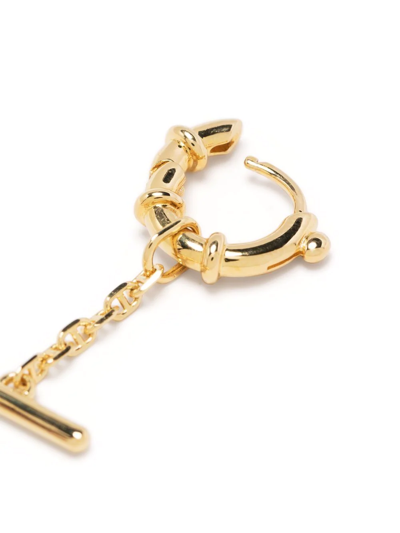 Maria Black Spring Bar Huggie In Gold