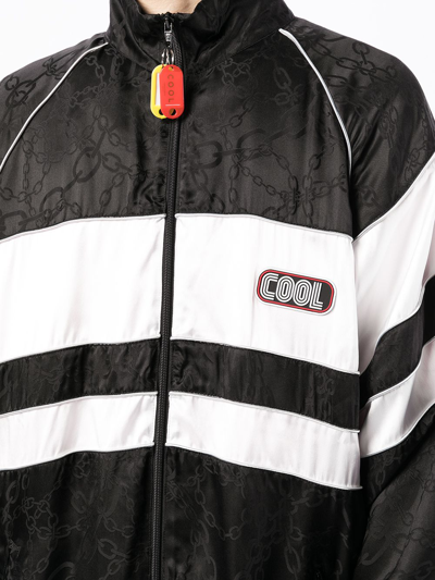 Shop Cool Tm Chain-link Print Striped Jacket In Black