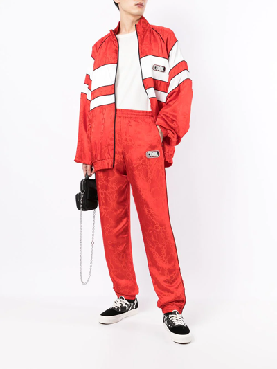 Shop Cool Tm Logo-patch Striped Sports Jacket In Red
