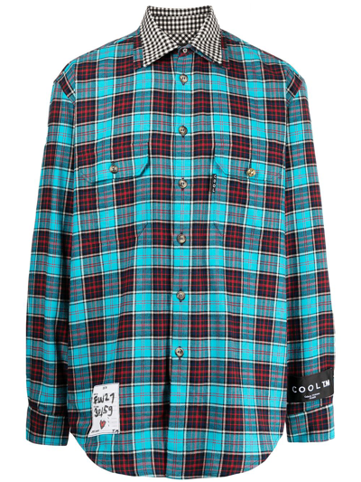 Shop Cool Tm Reversible Plaid Shirt In Blue