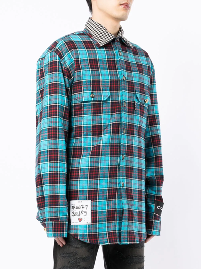 Shop Cool Tm Reversible Plaid Shirt In Blue