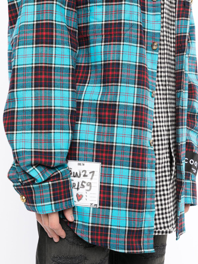 Cool Tm Cotton Oversize Reversible Check Shirt In Blue