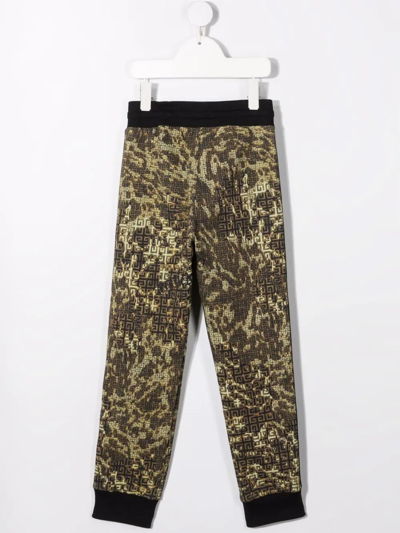 Shop Givenchy Animal-print Track Pants In Green