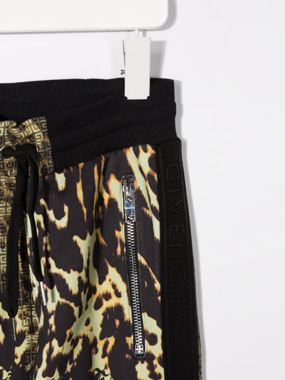 Shop Givenchy Animal-print Track Pants In Green