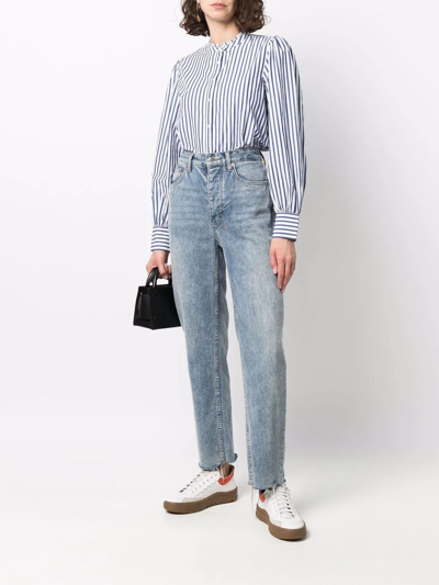 Shop Tommy Hilfiger Bold Stripe Long-sleeve Shirt In Blue