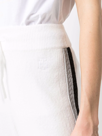 Tommy Hilfiger Side Stripe Knitted Trousers In White